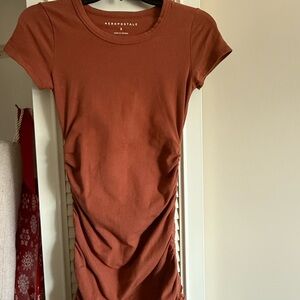Aeropostale Rust Side Drawstring Form Fitting Dress